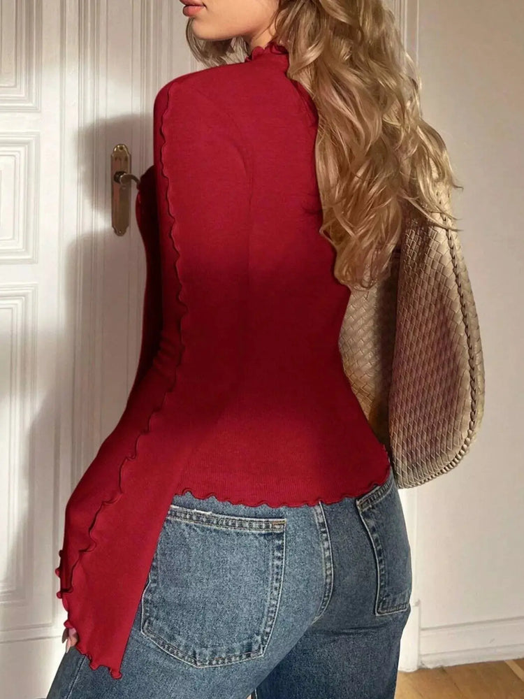 Lettuce Edge Flare Sleeve Top STYLE SOURCE