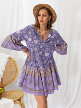 Plus Size Floral Print Ruffle Hem Mini Dress STYLE SOURCE