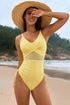 Drawstring Ruched V-Neck One-Piece Swimwear STYLE SOURCE