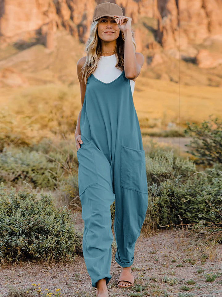 Double Take  V-Neck Sleeveless Jumpsuit with Pocket STYLE SOURCE