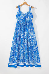 Rose Floral V Neck Crisscross Backless Maxi Dress STYLE SOURCE