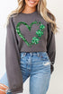 Heart Four Leaf Clover Graphic Fleece Sweatshirts. STYLE SOURCE