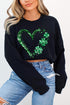 Heart Four Leaf Clover Graphic Fleece Sweatshirts. STYLE SOURCE