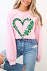 Heart Four Leaf Clover Graphic Fleece Sweatshirts. STYLE SOURCE