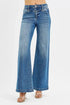 RISEN High Rise Wide Leg Jenas with Front Yoke and Heart Back Pocket STYLE SOURCE