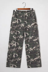 Camo Denim Cargo Wide Leg Pants STYLE SOURCE