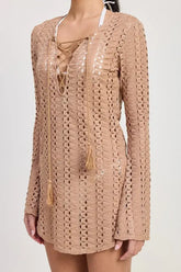LACE UP COVER UP DRESS STYLE SOURCE