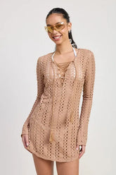 LACE UP COVER UP DRESS STYLE SOURCE