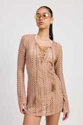 LACE UP COVER UP DRESS STYLE SOURCE