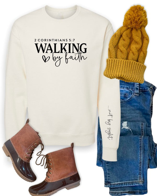 Walking by Faith, Not by Sight Crew Sweatshirt STYLE SOURCE