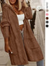 Womens Long Cardigans Cable Knitted Open Front STYLE SOURCE