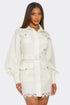 PLUS SIZE White Lace-Detail Utility Mini Dress STYLE SOURCE