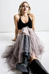 Waterfall PolkaDot Mesh Ruffle Midi Skirt STYLE SOURCE