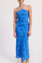 CROSSBACK HALTER NECK MAXI DRESS STYLE SOURCE