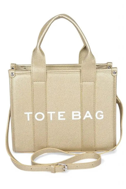 Faux Leather Small Fashion Tote Bag STYLE SOURCE