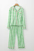 Christmas Plaid Contrast Trim Pajama Set STYLE SOURCE