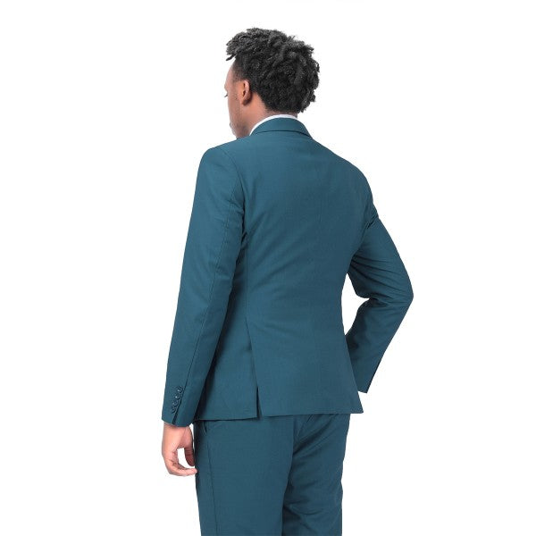 Men's 2 Piece 1-Bt Double Vent Solid Color Suit STYLE SOURCE
