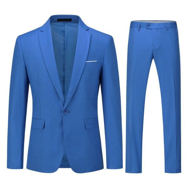 Men's 2 Piece 1-Bt Double Vent Solid Color Suit STYLE SOURCE
