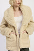 FUR TRIMMED FLEECE JACKET WITH POCKETS STYLE SOURCE