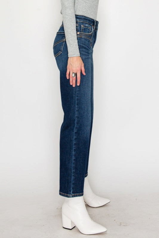 AT1029STD - High Rise Ankle Straight Jeans - Weste STYLE SOURCE