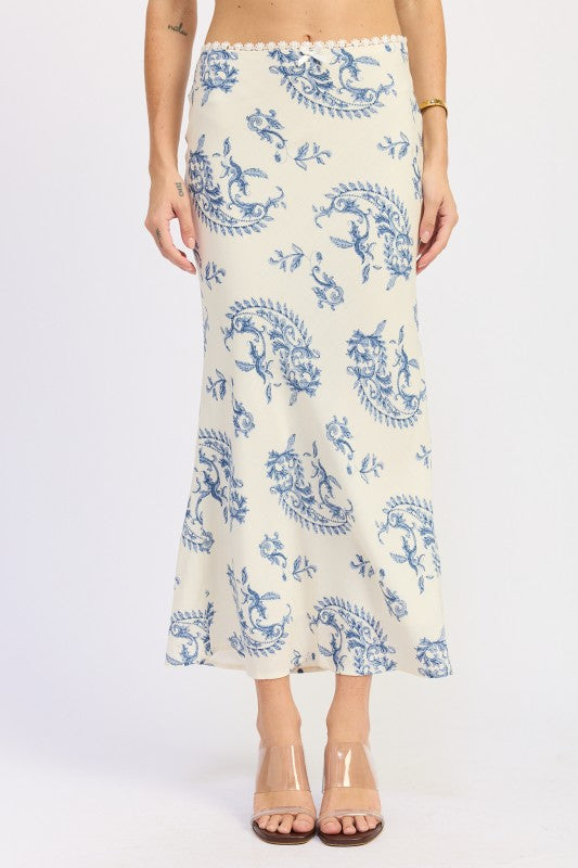 MERMAID MAXI SKIRT WITH LACE TRIM STYLE SOURCE