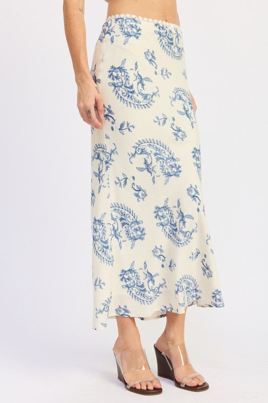 MERMAID MAXI SKIRT WITH LACE TRIM STYLE SOURCE