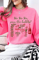 Pass the Bubbly Christmas Graphic Sweatshirt for Women STYLE SOURCE