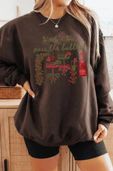 Pass the Bubbly Christmas Graphic Sweatshirt for Women STYLE SOURCE