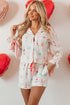 Christmas Wine Glass Bow Knot Pajama Set STYLE SOURCE