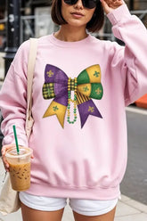Mardi Gras Bow Block Graphic Sweatshirt STYLE SOURCE
