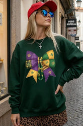 Mardi Gras Bow Block Graphic Sweatshirt STYLE SOURCE