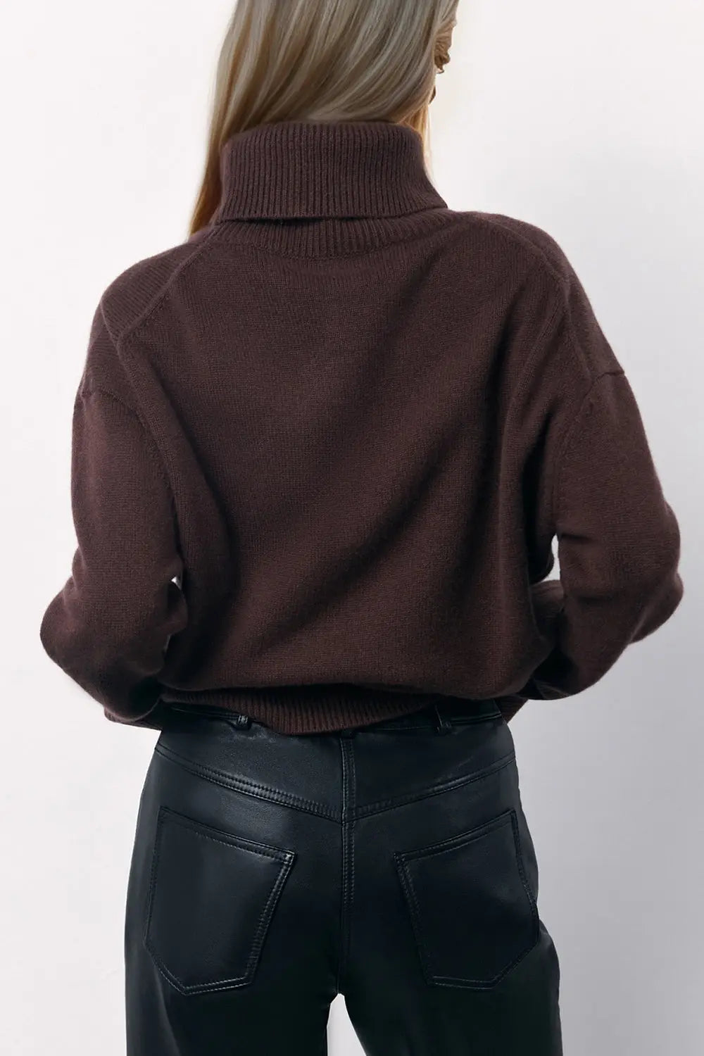 Basic Bae Turtleneck Long Sleeve Dropped Shoulder Sweater STYLE SOURCE