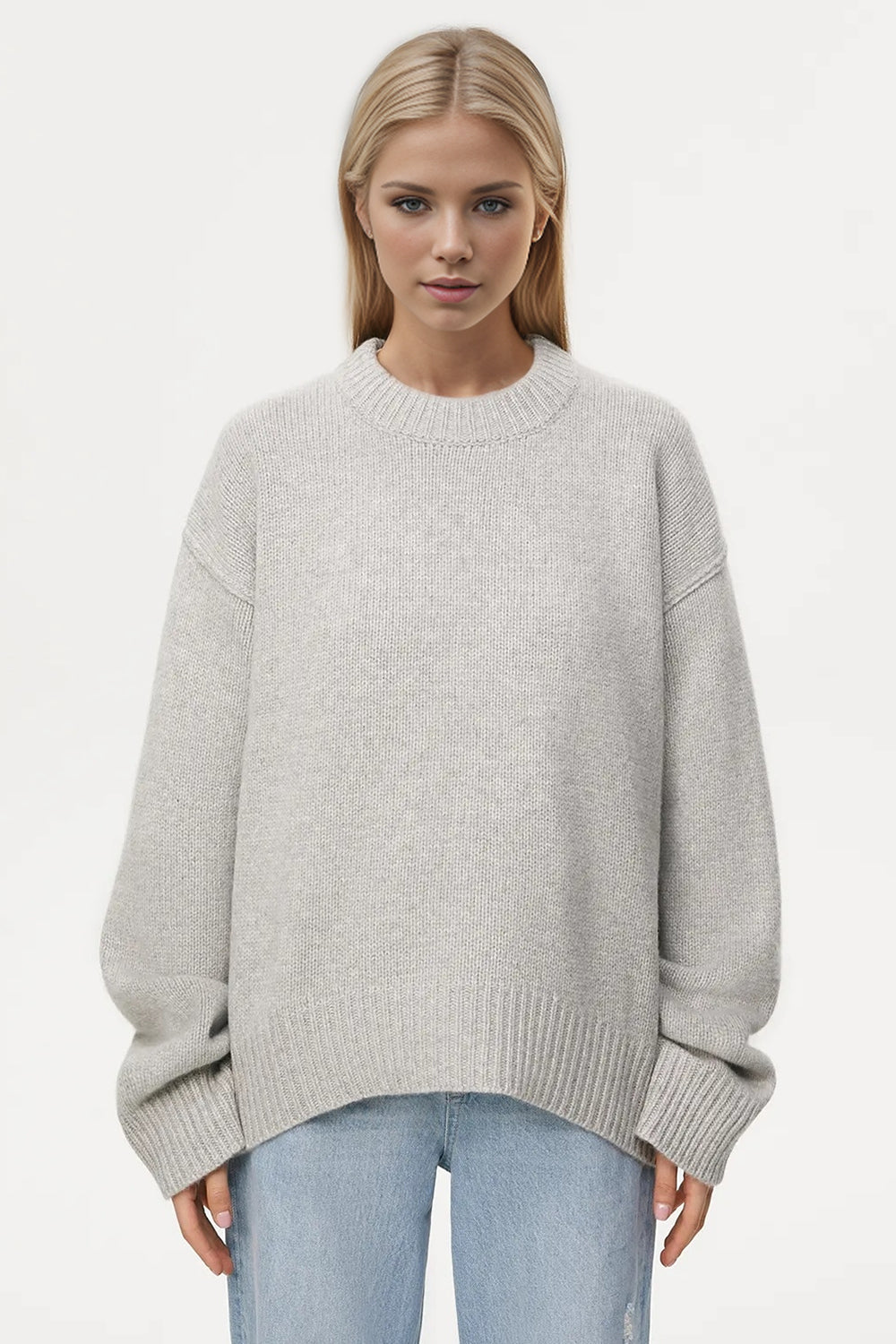 Basic Bae Round Neck Dropped Shoulder Sweater STYLE SOURCE