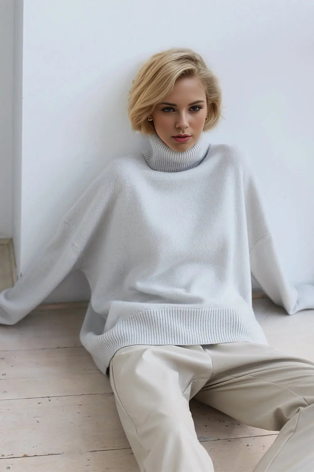 Basic Bae Turtleneck Dropped Shoulder Long Sleeve Sweater STYLE SOURCE