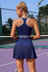 High Waist Pleated Skirt Two Piece Tennis Dress STYLE SOURCE