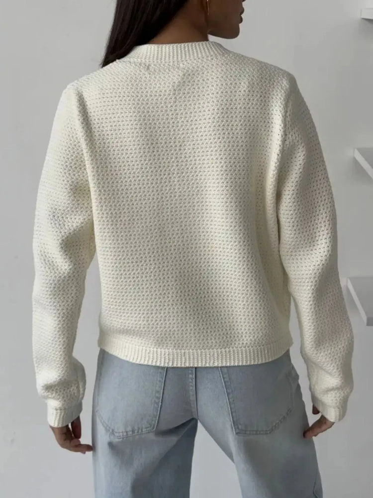 Button Up Texture Knit Cardigan STYLE SOURCE