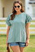 Plus Size Butterfly Sleeve Round Neck Top STYLE SOURCE