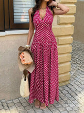 Polka Dot Halter Neck Maxi Dress STYLE SOURCE
