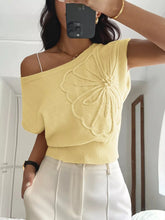 Flower One Shoulder Sweater STYLE SOURCE