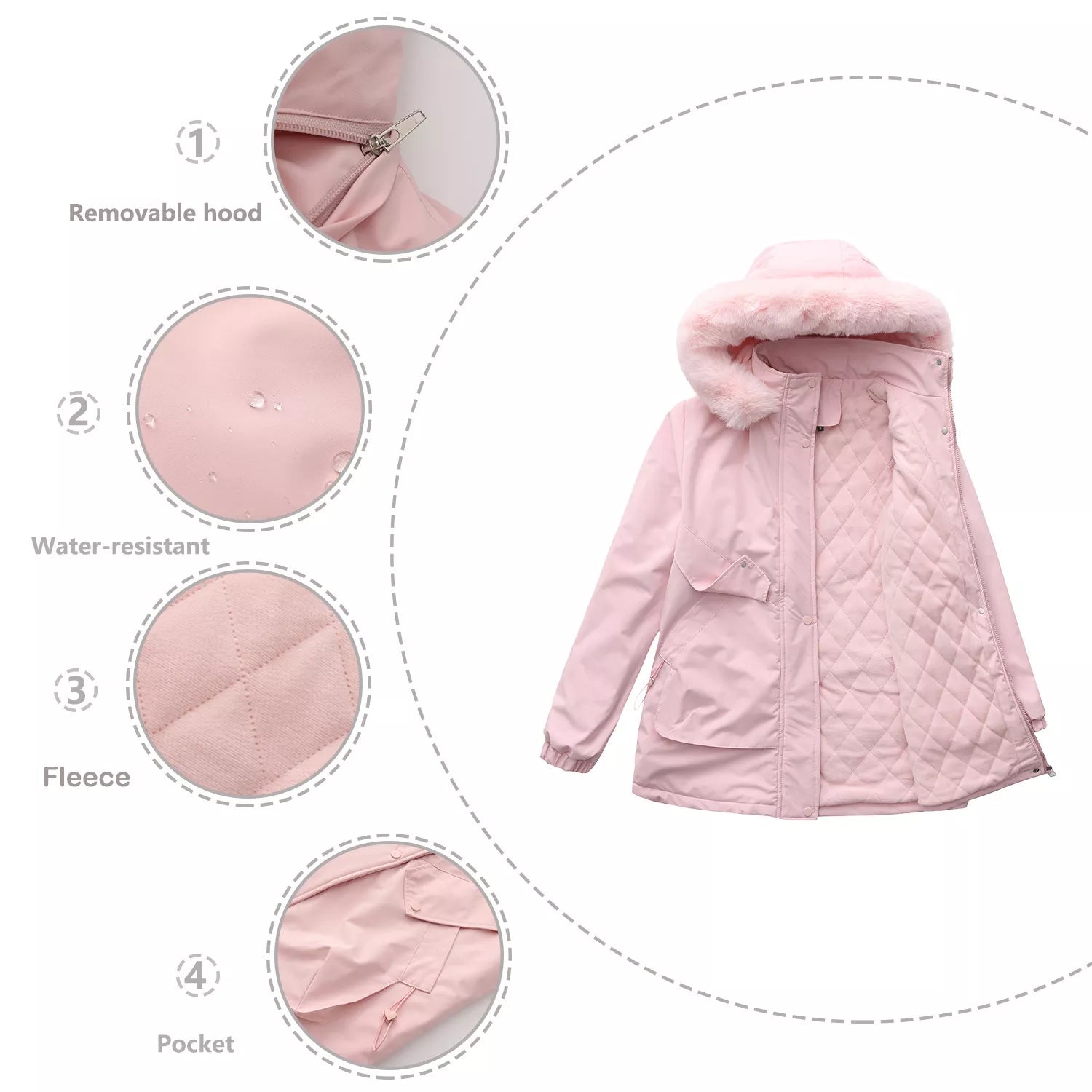 Full Size Fur Hooded Warm Winter Parka Outerwear Plus Size STYLE SOURCE