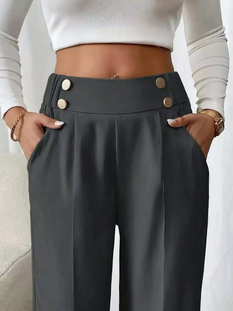 Full Size High-Waisted Wide-Leg Pants Plus Size STYLE SOURCE