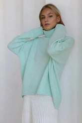 Basic Bae Turtleneck Dropped Shoulder Long Sleeve Sweater STYLE SOURCE