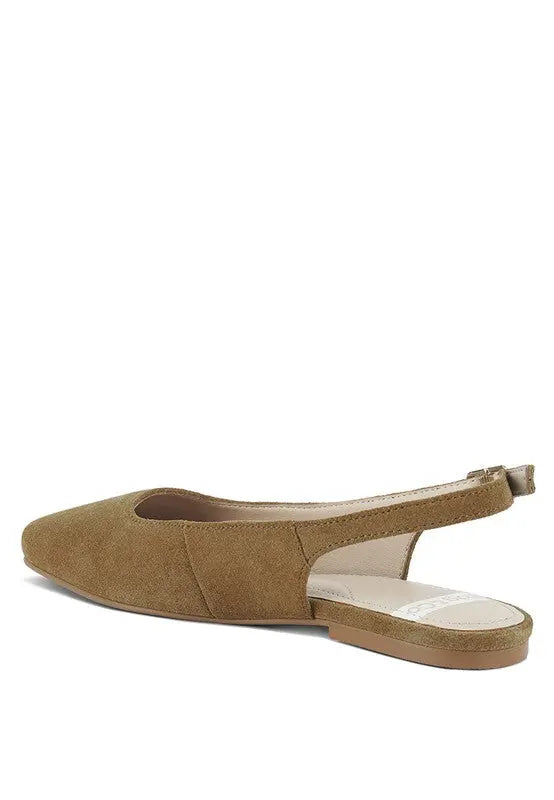 Sozani Genuine Suede Leather Slingback Flats STYLE SOURCE