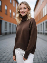 Basic Bae Turtleneck Dropped Shoulder Long Sleeve Sweater STYLE SOURCE