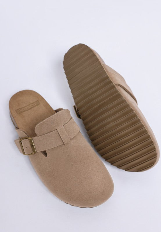 Ratiha Buckle Accent Slip-On Footbed Mules STYLE SOURCE