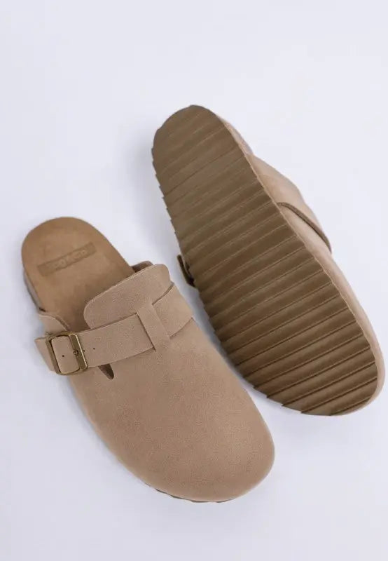Ratiha Buckle Accent Slip-On Footbed Mules STYLE SOURCE