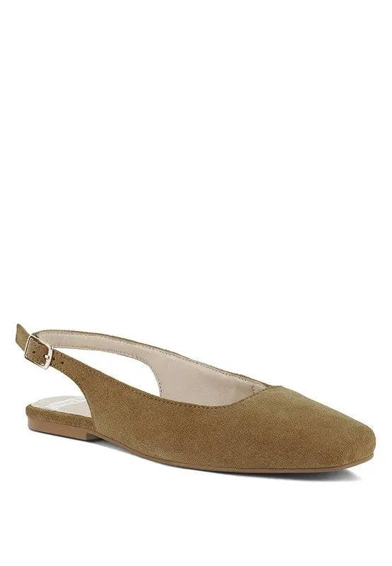 Sozani Genuine Suede Leather Slingback Flats STYLE SOURCE