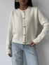 Button Up Texture Knit Cardigan STYLE SOURCE