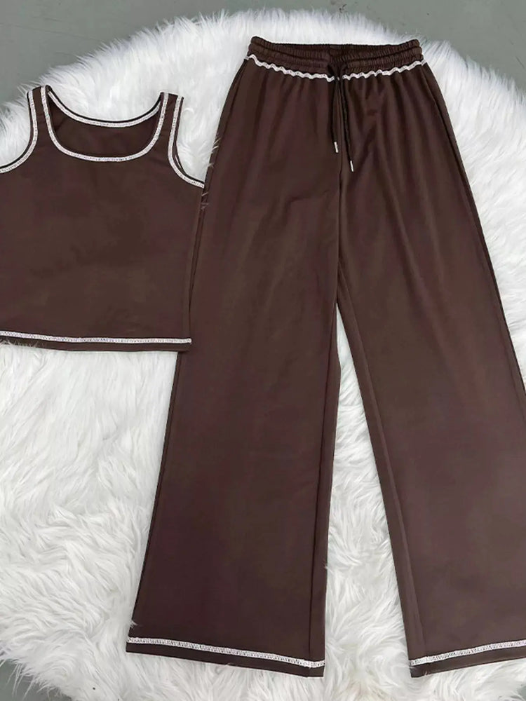 Scoop Neck Tank Top and Drawstring Pants Set STYLE SOURCE