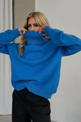 Basic Bae Turtleneck Dropped Shoulder Long Sleeve Sweater STYLE SOURCE